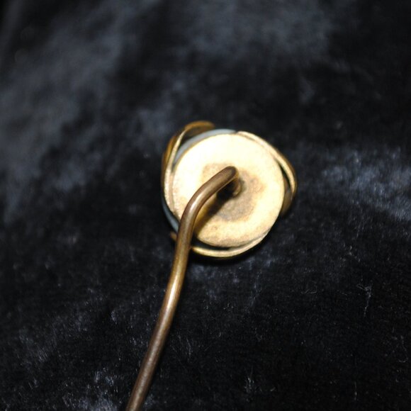 Antique Robin's Egg / Blue Art Glass Stick Pin - Picture 4 of 8